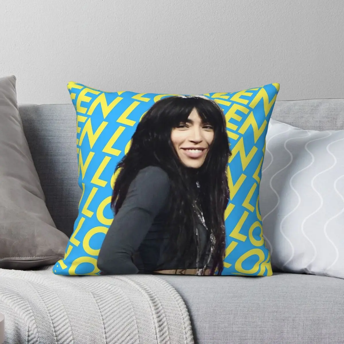 Queen Loreen Eurovision Square Pillowcase Polyester Linen Velvet Printed Zip Decor Pillow Case Sofa Seater Cushion Cover