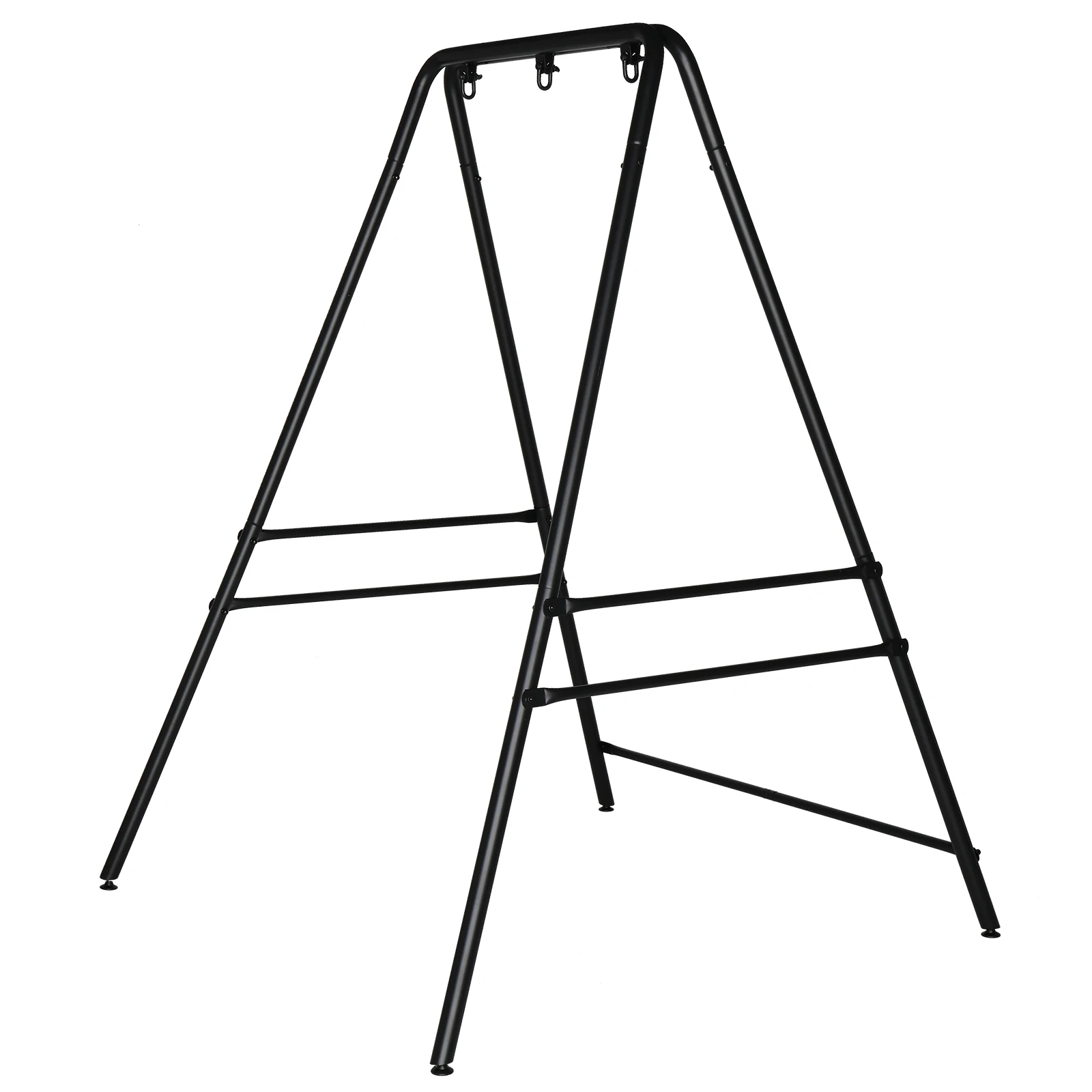 

133*137*180cm Wrought Iron Four-Legged Standing 200kg Three Rings Hanging Chair Frame Black stands for hammock chair redes