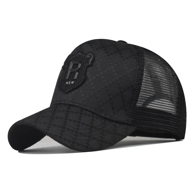 Casquette de baseball en maille pour hommes et femmes, chapeau Snapback lettre R, casquettes respirantes décontractées unisexes, chapeaux de