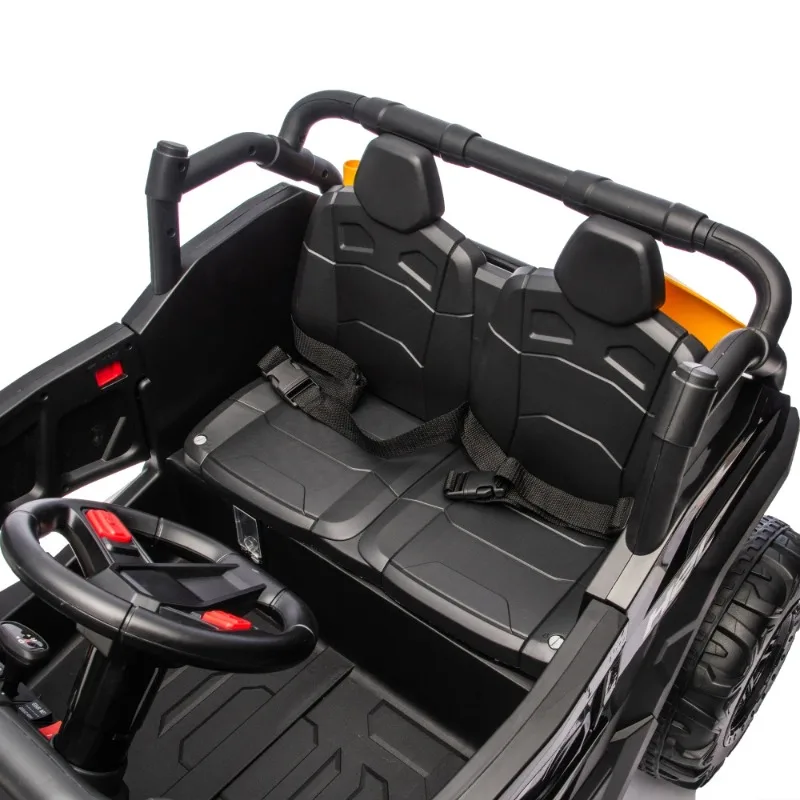 24V XL 2-Seater Kids Ride-On UTV Four-Wheel Suspension LED Headlights,Power Display, Bluetooth,Built-in Music For age 3+