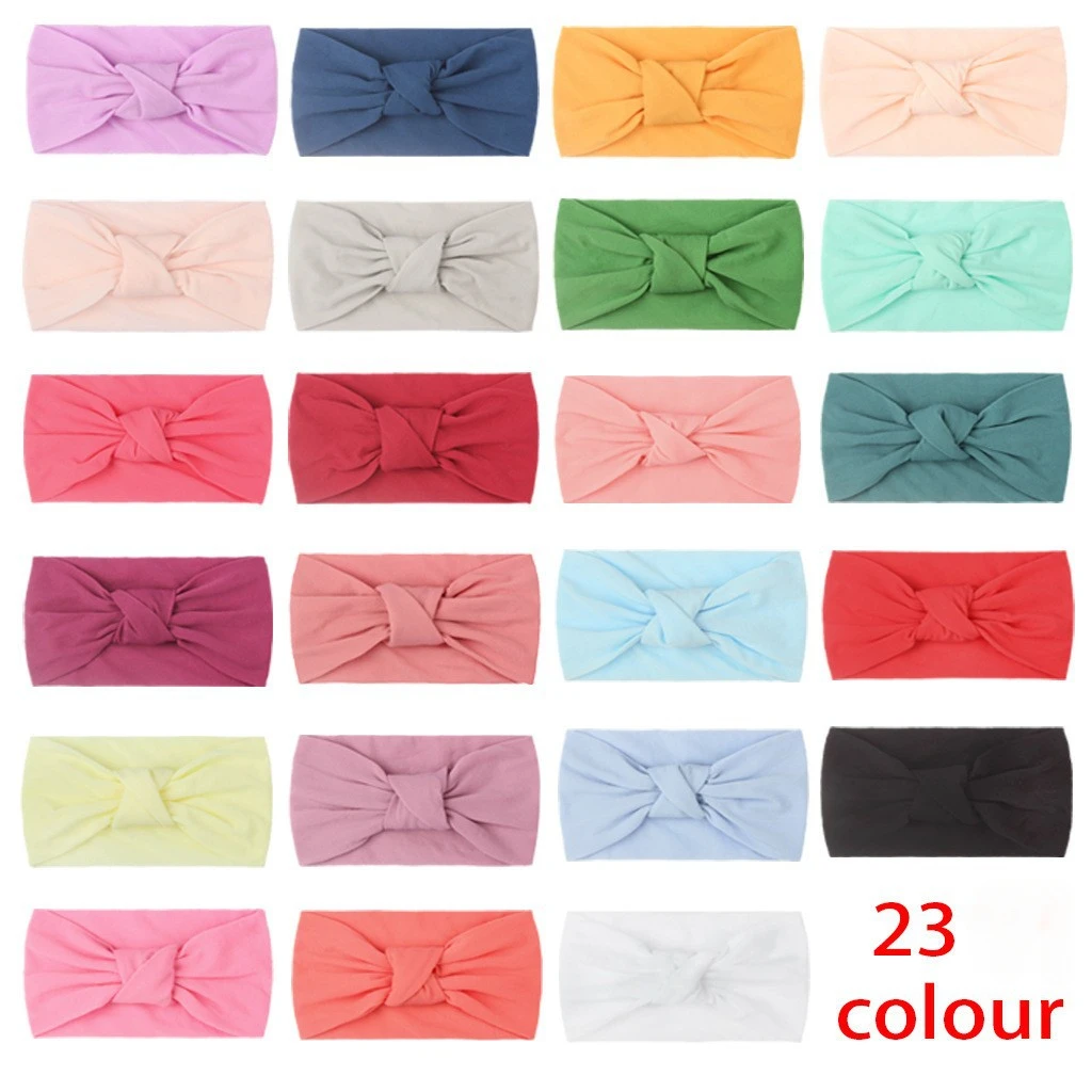 25 Colors Hairband Broadside Headband Kids Girls Boutique Elastic Protect Turban Headwear Kids Hair Accessories Headwear Gift