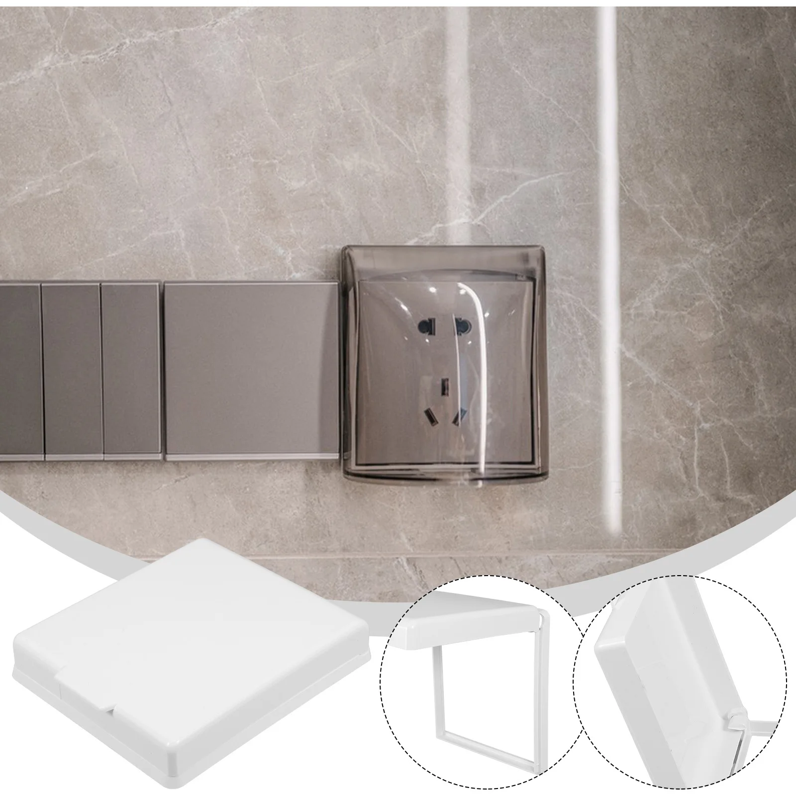 Ultra-Thin Adhesive Waterproof Switch Cover Hotel Doorbell Button Install Protective Switch Box view 4