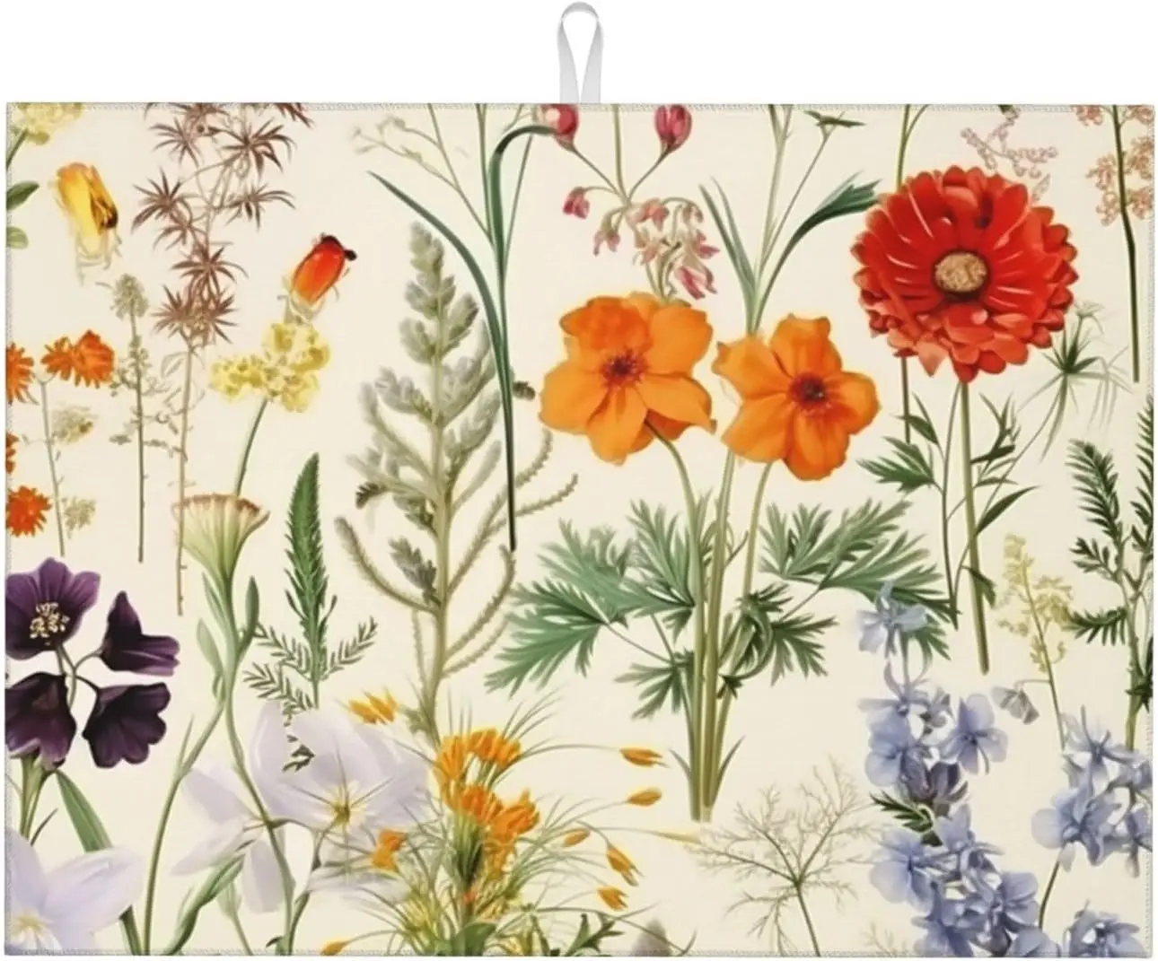 

Plants Floral Dish Mat Drying Kitchen Mat Microfiber Absorbent Fast Dry kitchen accessories