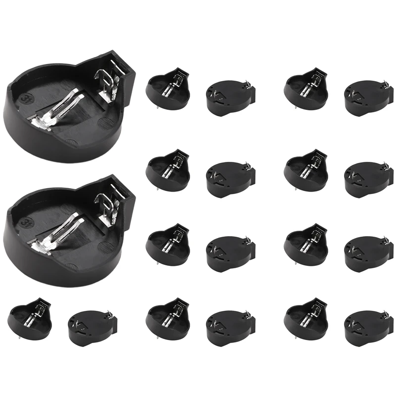 3V CR2032 CR2025 button cell battery holder adapter black 20 pieces
