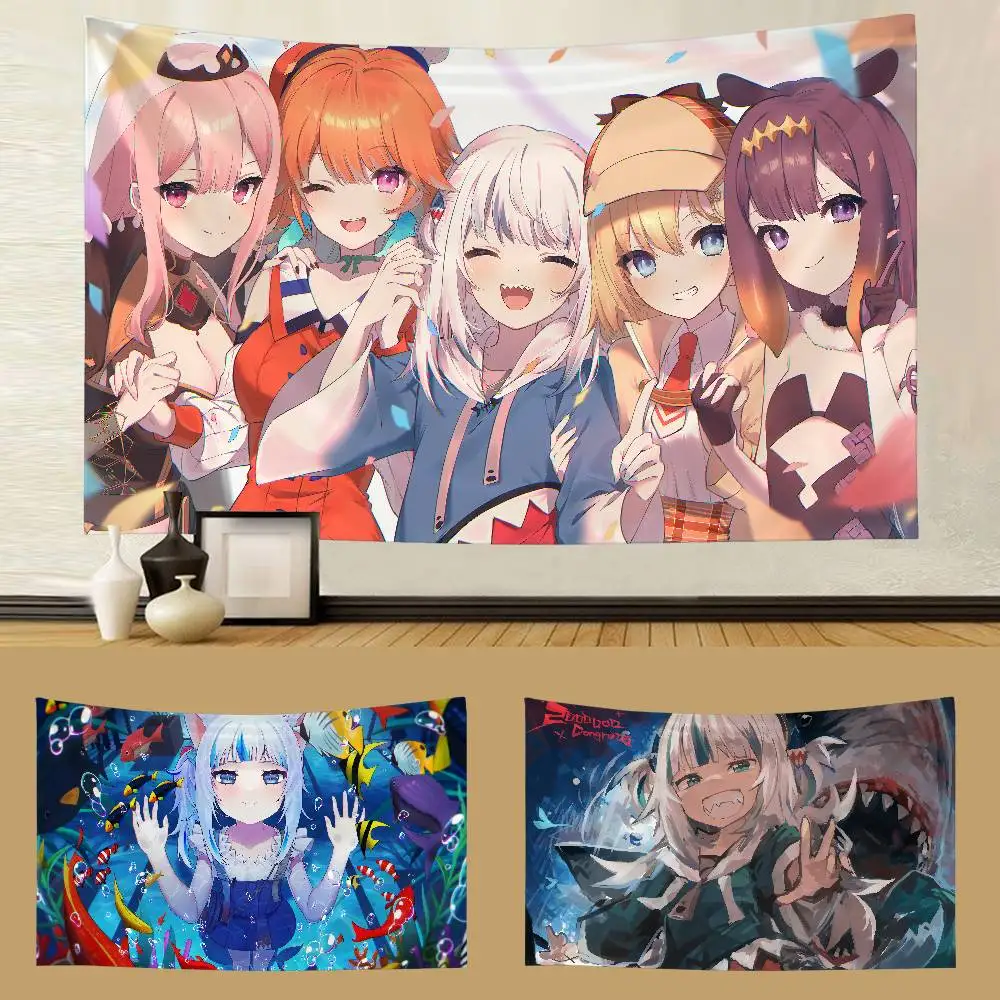 Cute G-Gawr Gura Tapestry Customizable Tapestries Of Various Styles,wall Hangings, Celebrity Photo Printing,wall Hangings