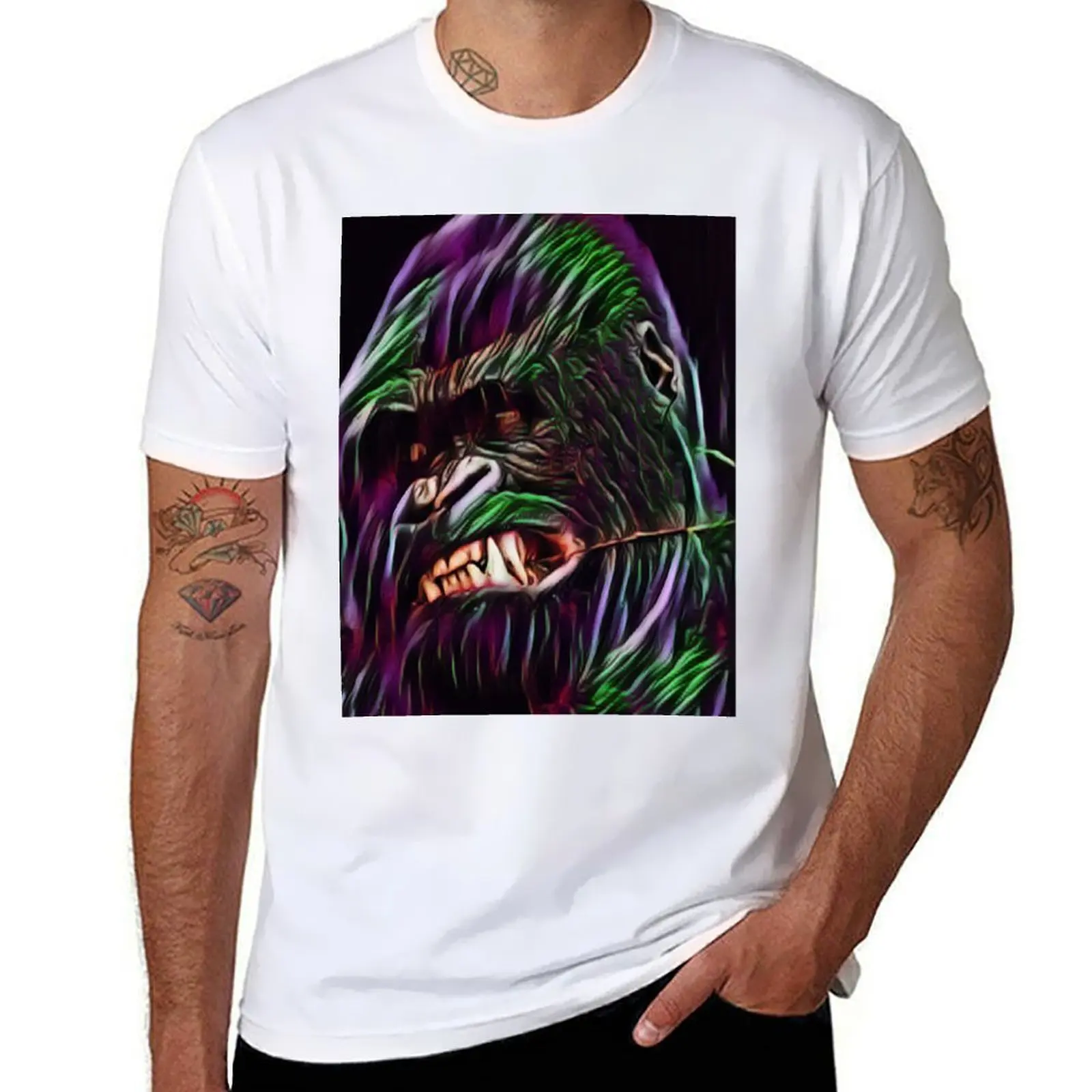 

Gorilla Grimace In Neon T-Shirt t shirt man casual t shirt for man T-Shirt