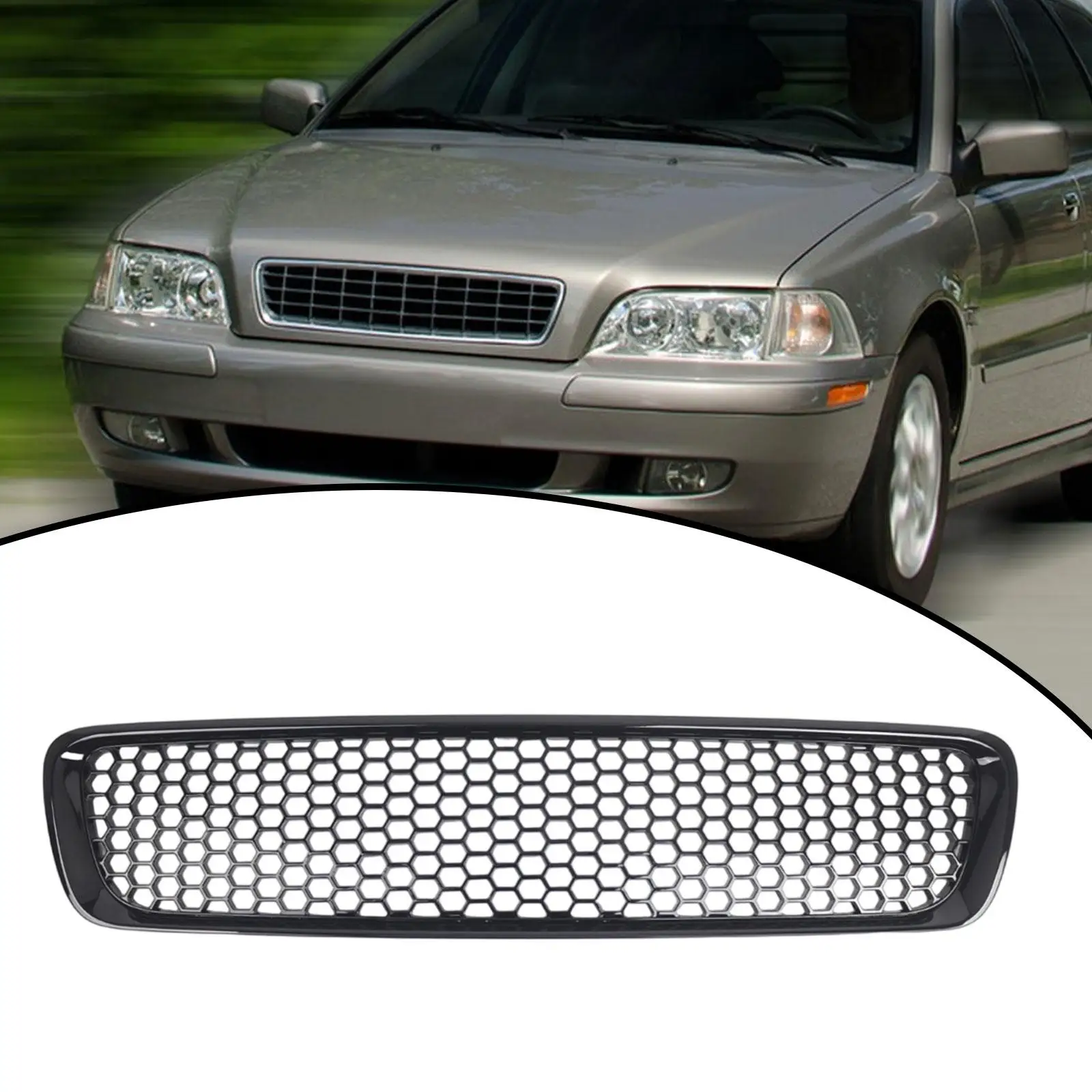 Black Honeycomb Car Front Hood Grille Protective Exterior Mesh Replacement for Volvo S40 V50 8678680 8620116 view 4