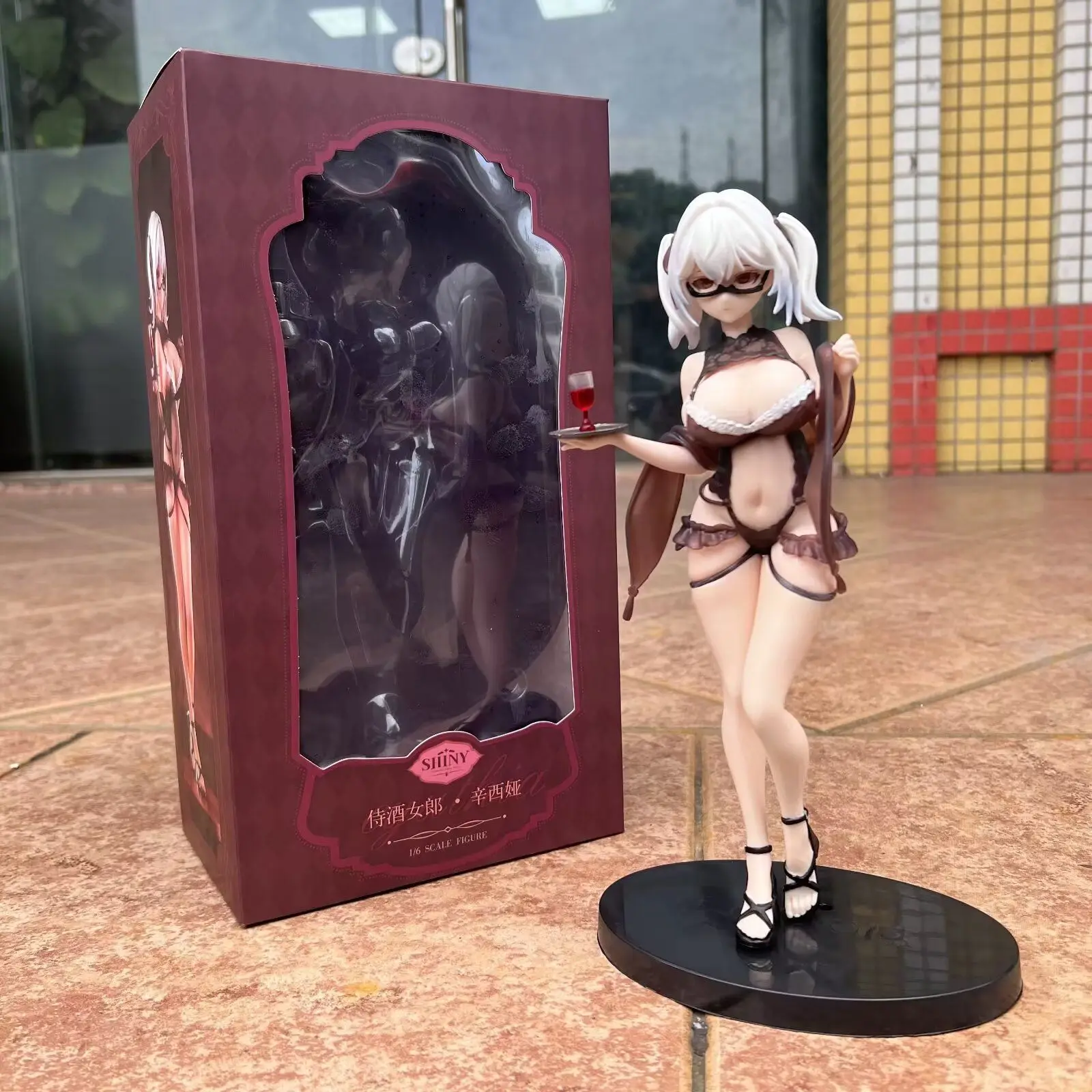 270mm NSFW AniMester Shiny Series Wine Waiter Girl Cynthia 1/6 PVC Action Figure Toy Adults Collection Model Doll Gifts