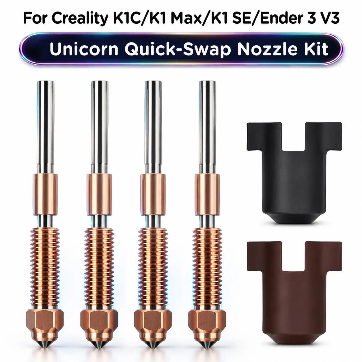 Nozzle For Creality K1C K1 Max K1 SE Ender 3 V3/3 V3 Plus, Unicorn Quick-Swap Nozzle Kit, High Flow Nozzle Kit 3D Printer Parts