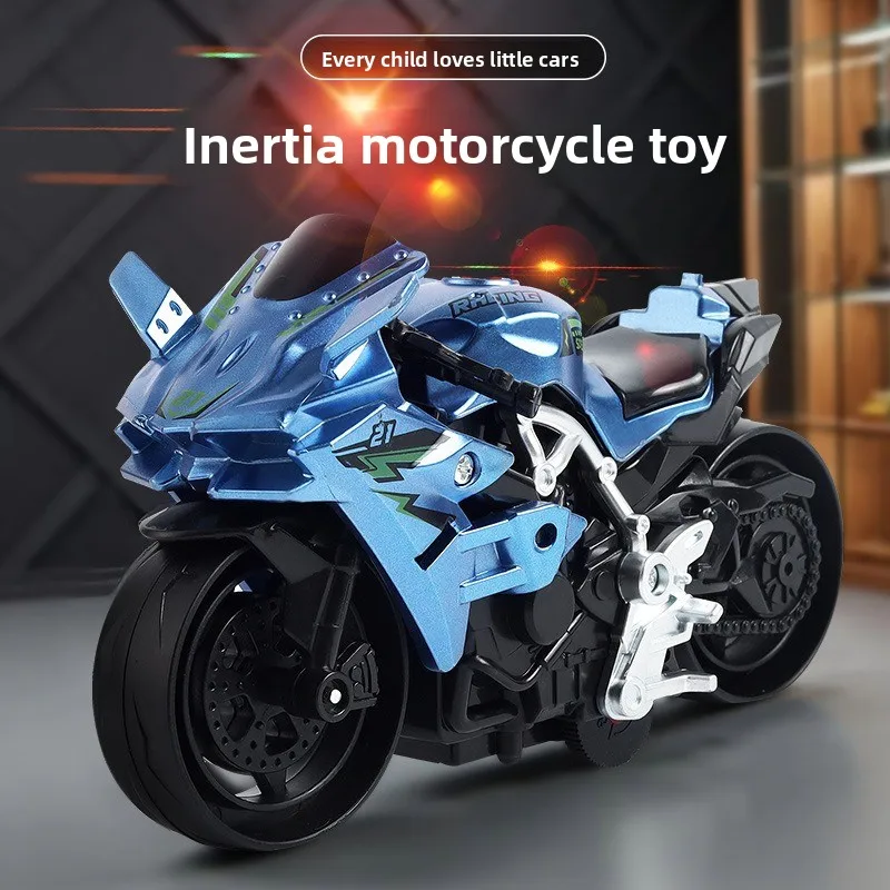 

Friction-Powered Motorcycle Toy, Simulation Racing Bike with Realistic Details for Kids