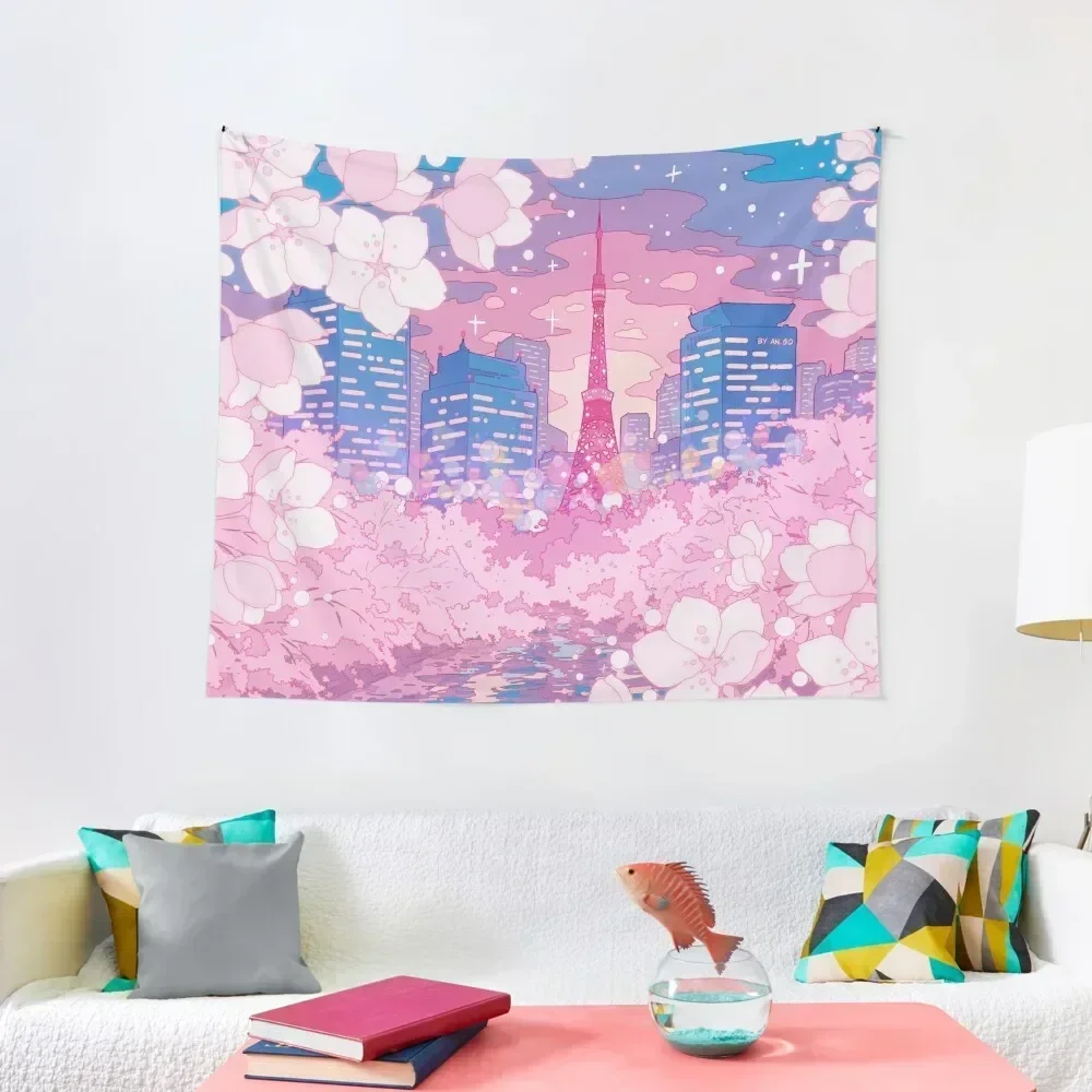 The evening Tokyo lake view Tapestry Home Decoration Accessories Decor For Bedroom Wall Mural Tapestry