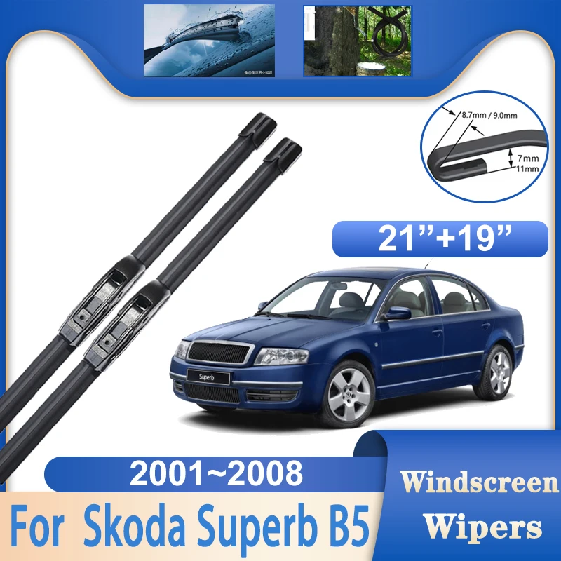 

For Skoda Superb B5 Typ 3U Accessorie 2001~2008 Car Rubber Window Windshield Windscreen Wipers Auto Rain Brushes Car Wiper Blade