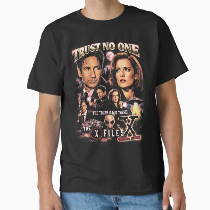 The Truth is Out There 0305 Vintage Sci fi tv series The X Files Gift t shirt Retro Alien movie Graphic clothes All size tops