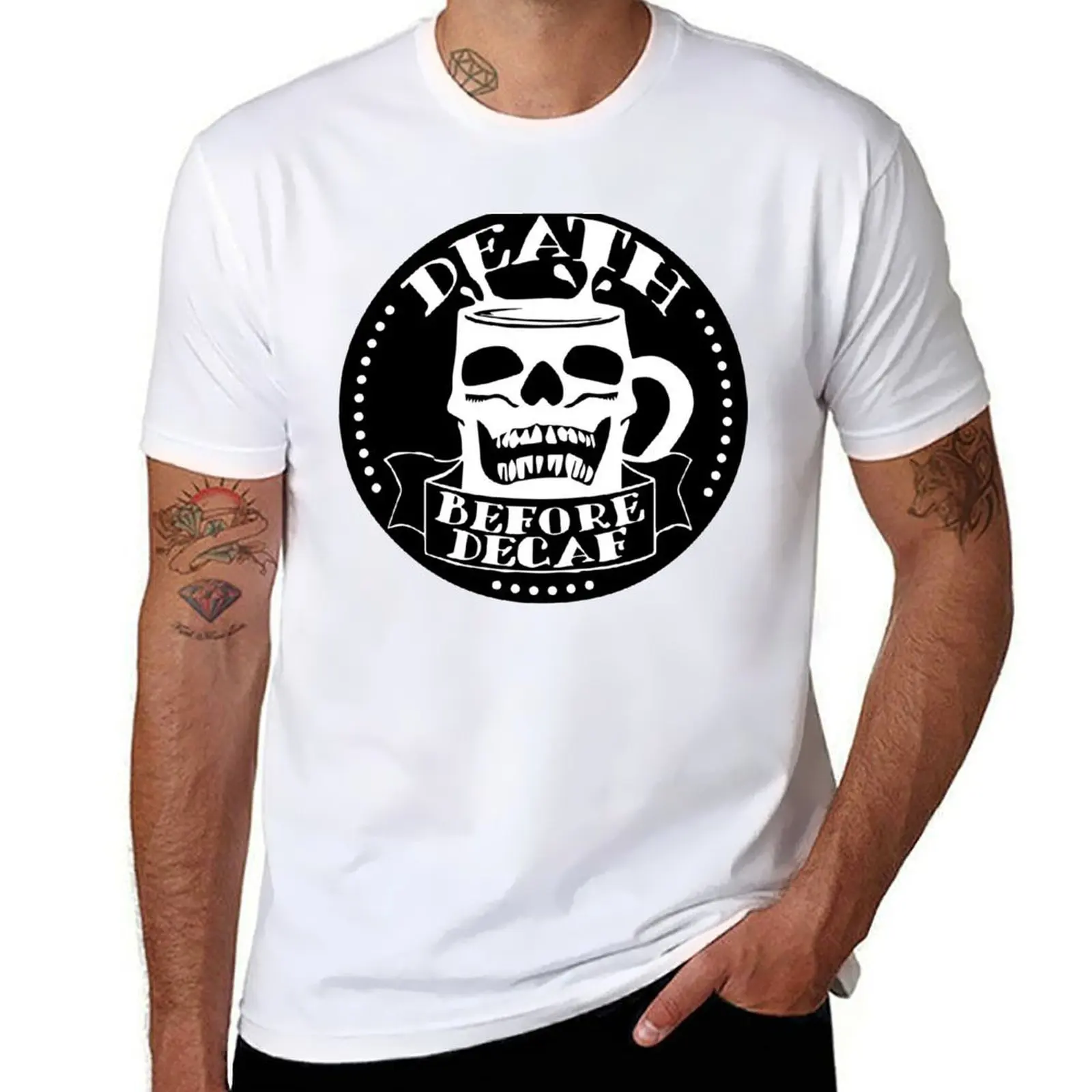 

Death Before Decaf T-Shirt t shirt man plain man t shirts cotton T-Shirt