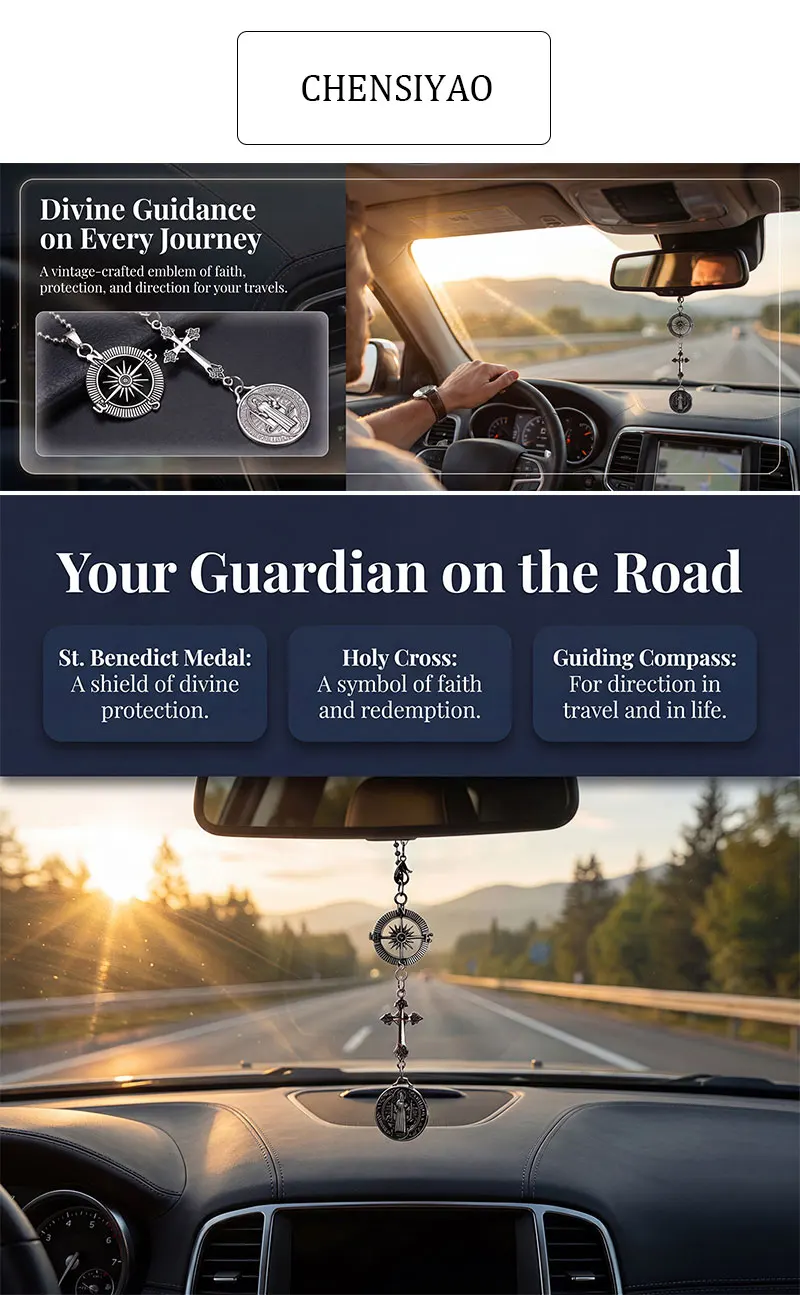 Christian Car Protection Cross Hanging Charm