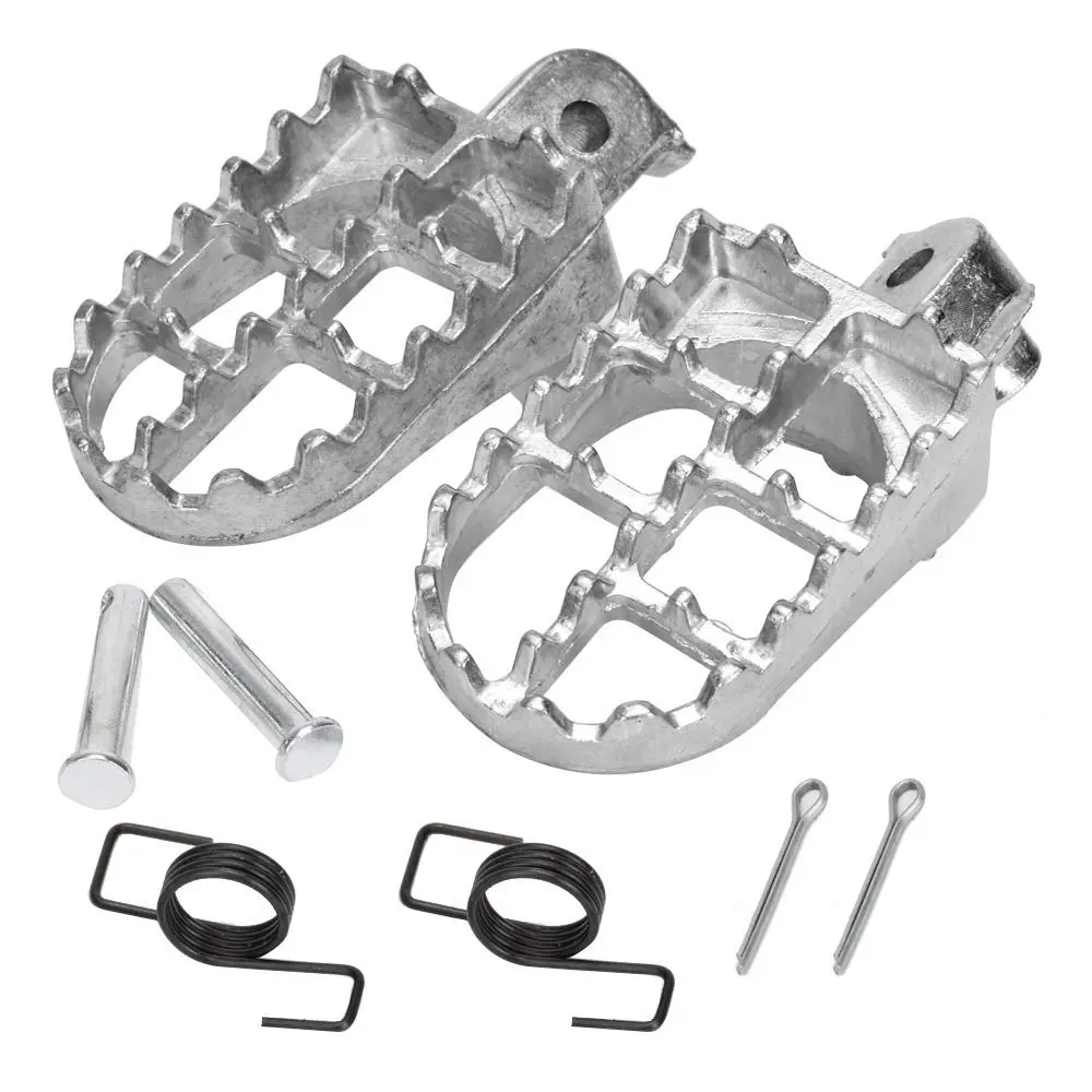 Iron Material Motorcycle Foot Pegs Black/Silver High Strength Motorcycle Pedals Sturdy Structure Springs Bolts