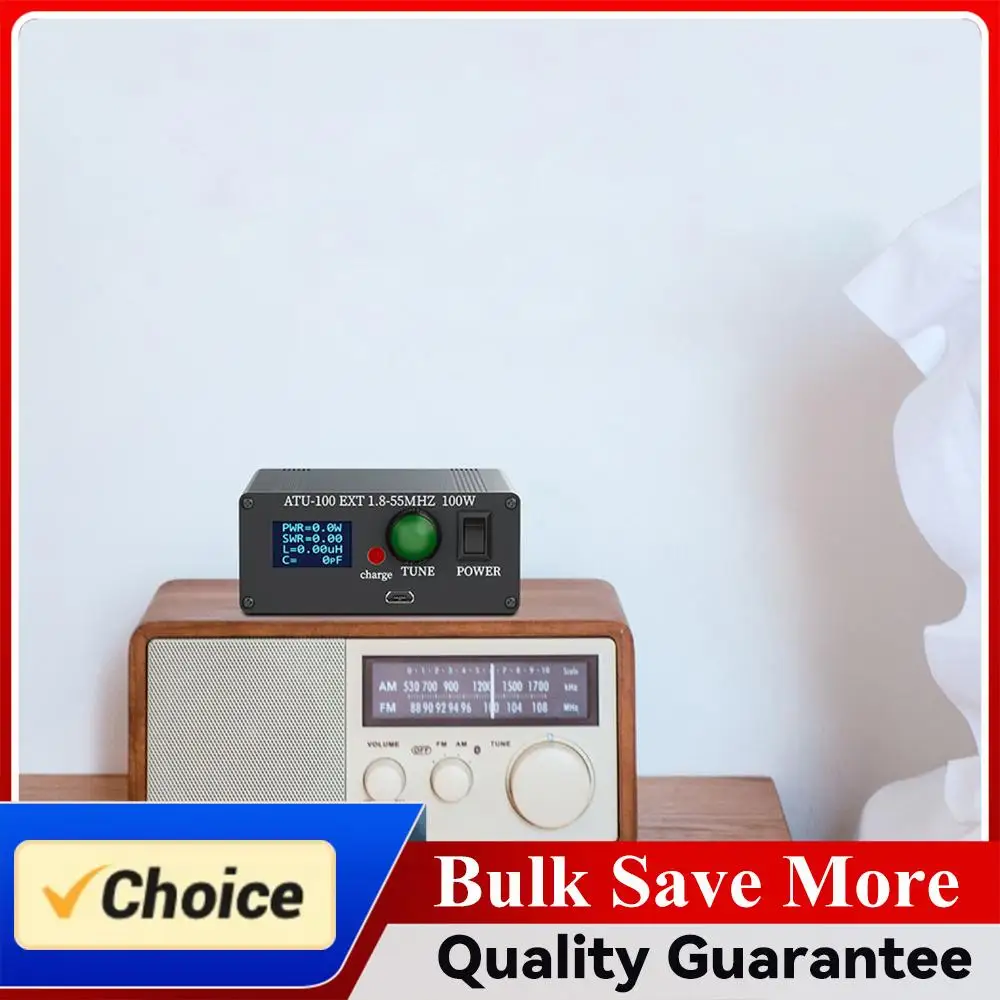 ATU-100 Pro+ Automatic Antenna Tuner 1.8-55MHz Portable HF Antenna Tuner 0.96 Inch Display Tuning Unit USB Charging Interface