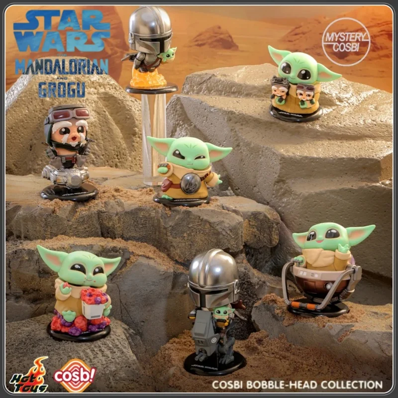 Коллекционная мини-фигурка Hot Toys Star Wars Grogu Cosbi Bobble Head в слепой коробке, настольное украшение для взрослых коллекционеров и фанатов