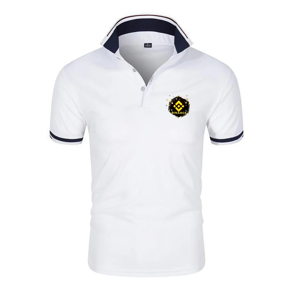 Binance Crypto Logo Print 2026 Casual and Fashionable Simple Collared Short Sleeved Polo Shirt Summer Comfortable Breathable Top