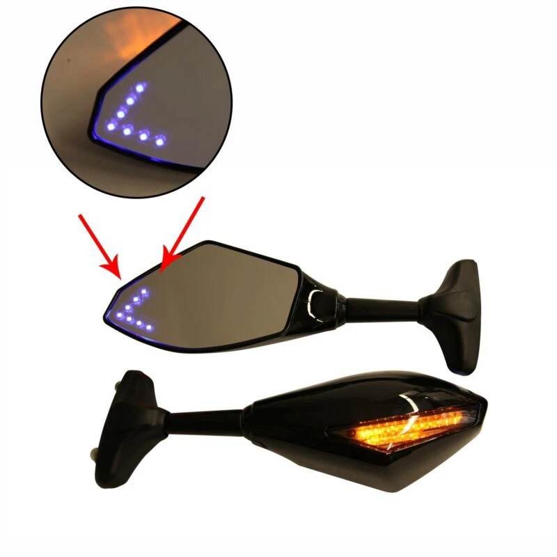 Motorcycle LED Rearview Mirror with Light for Yamaha YZF R1 R6 FZ1 FZ6 600R R3