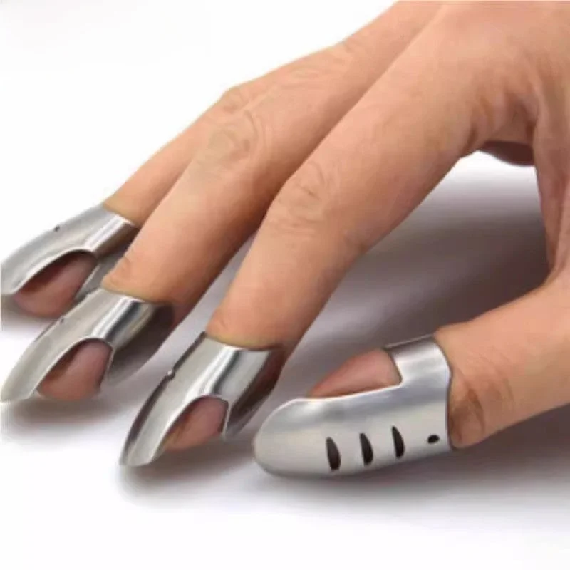 New Hand Protection Finger Covers Metal Vegetable Cutter Anti-Cut Practical Wear-Resistant Nail Covers for Beginners