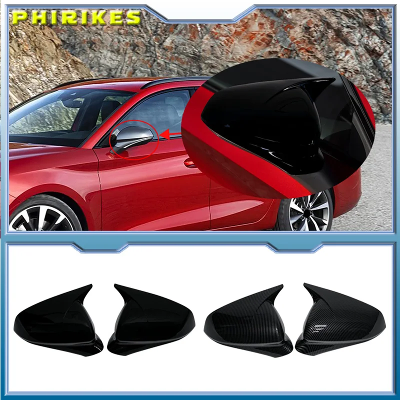 Black For Seat Leon MK4 Cupra Formentor 2020-2024 Car Side Rearview Mirror Cover Cap Accessories