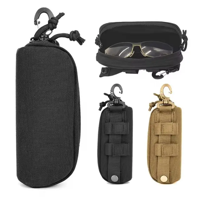 Portable Glasses Pouch Soft Sunglasses Case Waist Storage Bag Utility Organizer for Hiking Sports