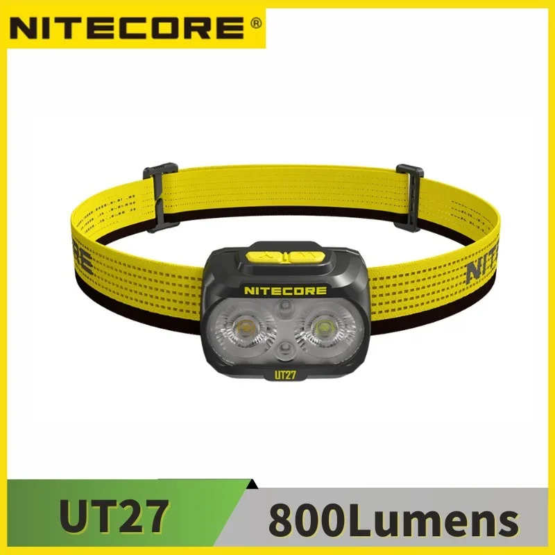 NITECORE-UT27 Farol, 800Lumens, USB Recarregável, Dual Beam Light, Bateria Removível, Troch Farol