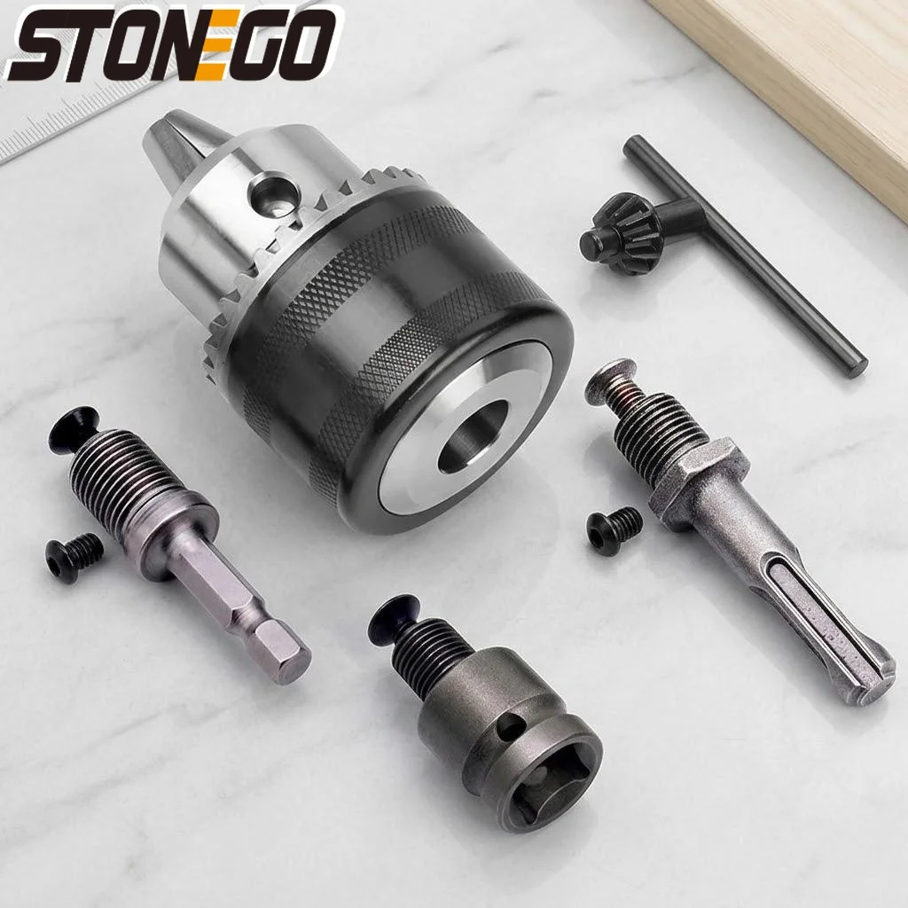 

1.5-10mm Bit Chuck Adapter 3/8-24UNF Impact Wrench to Electric Drill Converter Power Tool Accessory