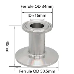 YQBS Sanitary Fitting End Cap Tri Clamp Ferrul Reducer Stainless Steel 316 Sanitary Concentric Clover