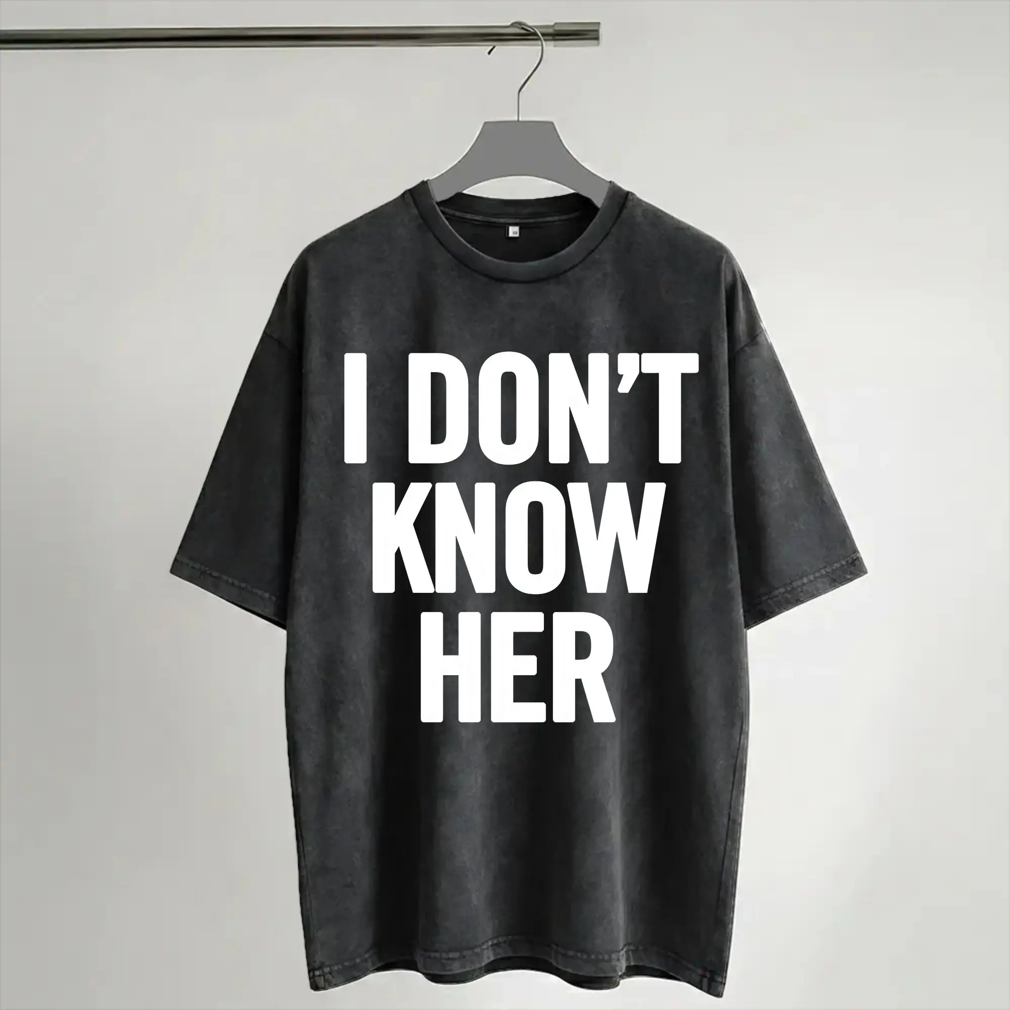 I Don't Know Her Mariahs Careys  Accessories Washed T Shirt Men Women Streetwear Hip Hop T-Shirt Printed  Tee Shirt Short Sleeve