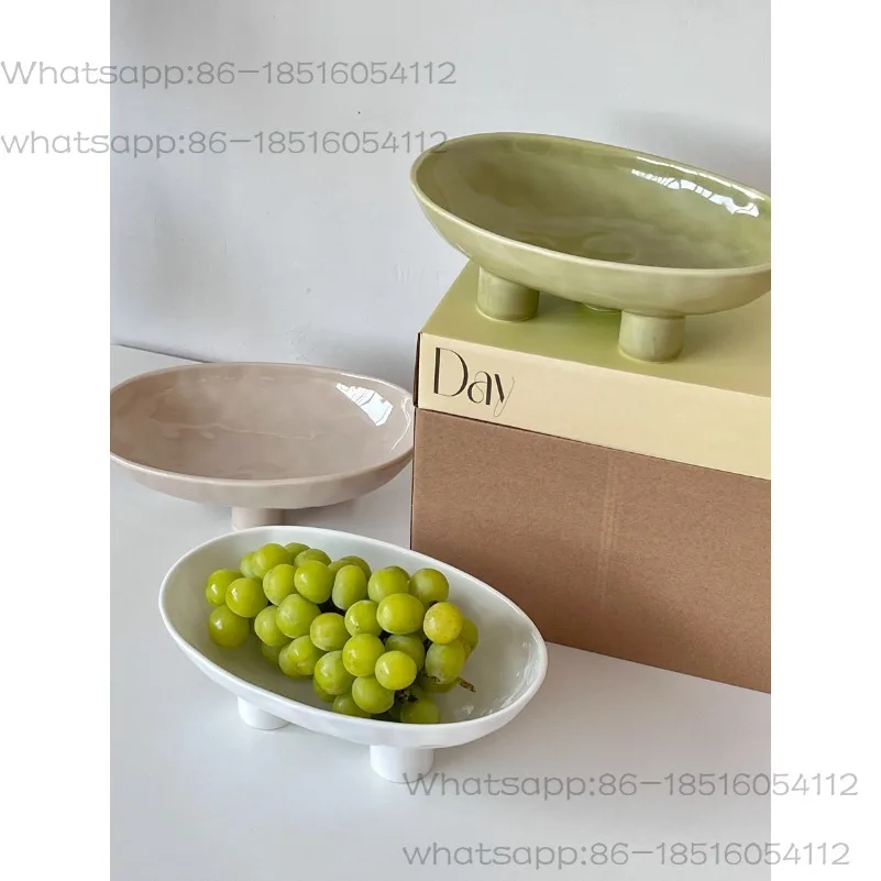 Light Luxury French Ceramic Fruit Candy Fruit Plate, Snack Plate, Living Room Tea Table and Snacks