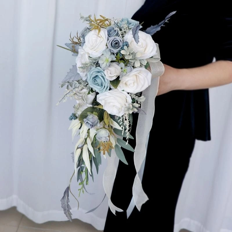 Artificial Flower Bouquets for Ceremony, Wedding Party Centerpieces Decorations 15UB
