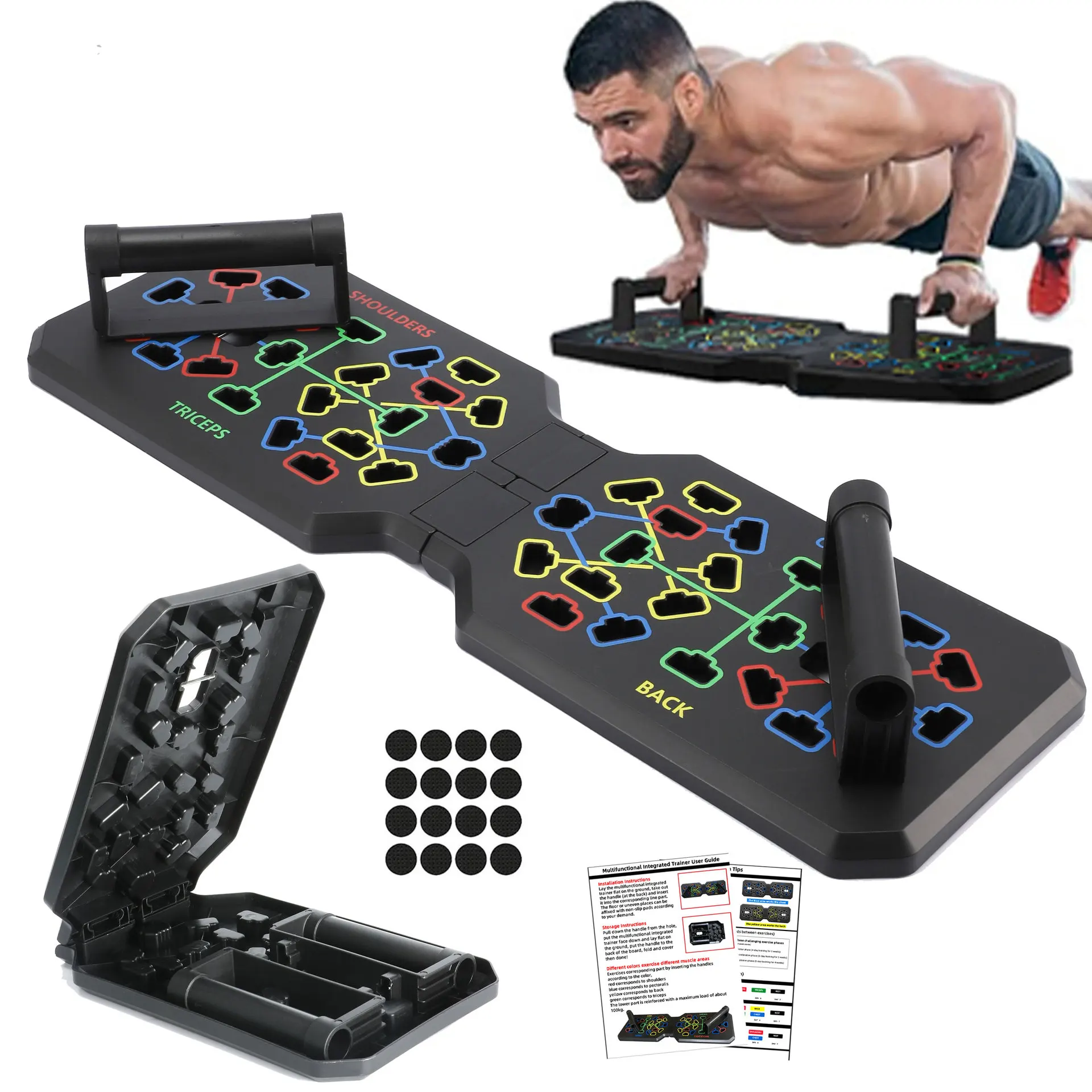 Hole 44 Push Up Board Gym Equipment Home Exercise Bar Sport Plank Fitness Abdominal Abs Workout Push-Ups Stands Chest Equipment
