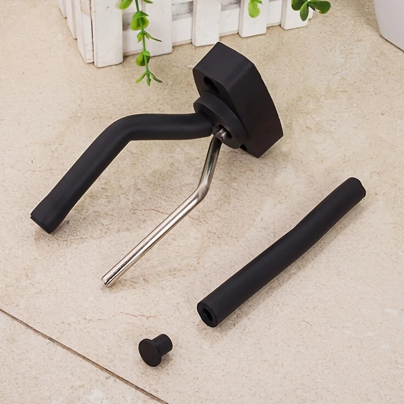 1pc Heavy-Duty Black Guitar Wall Mount - Dual Space-Saving Stand for Acoustic & Electric Guitars, Easy Install, Sturdy Alloy