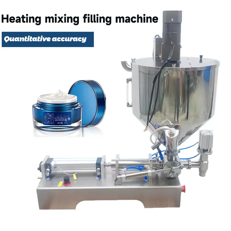 Pneumatic horizontal heating stirring filling machine,  cosmetics quantitative filling machine