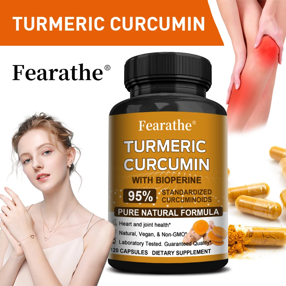 

Curcumin with Alkaloids, Black Pepper, Heart, Joint Health Dietary Supplement Vegetarian