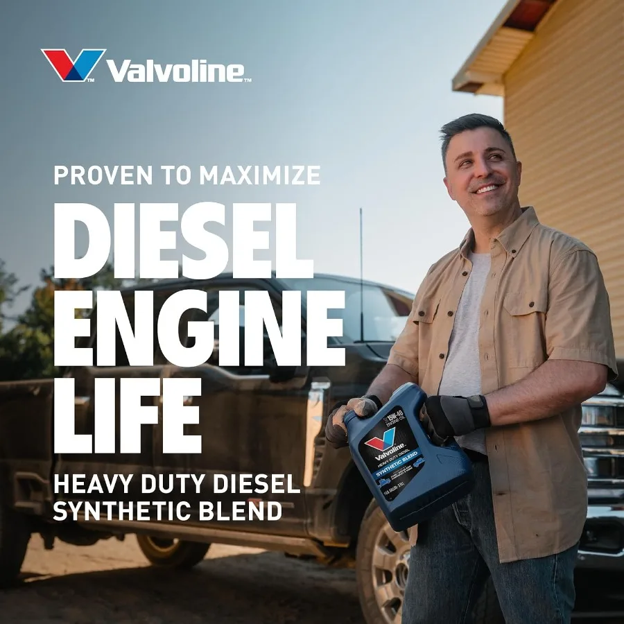 مزيج صناعي شديد التحمل 15W40 زيت محرك ديزل 2.5 جالون علبة 2 للشاحنات والمركبات التجارية عالية الأداء مع