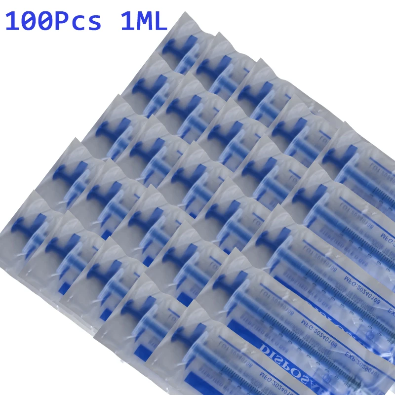 5-100Pcs 1ML Without Needle OPP Disposable Sampler Plastic Nutrient Syringe Hydroponic Cat Pet Feeding Sterile Feeder Syringes