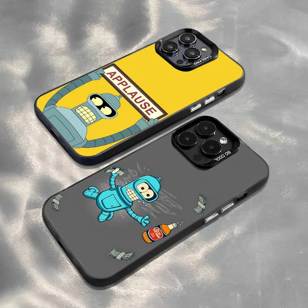 

Cartoon F-Futurama-BenderS Phone Case For IPhone 16 15 Plus 14 13 12mini 11Pro Max Candy Matte Shockproof Back Cover