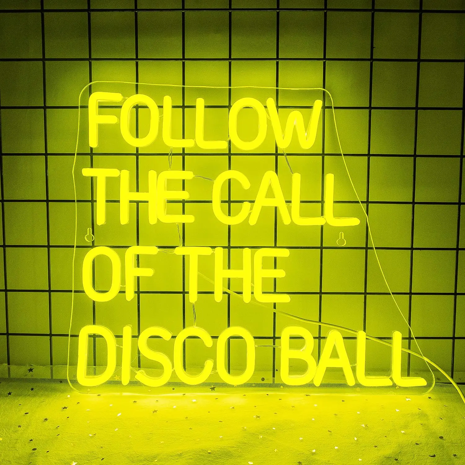 Follow the Call of the Disco Ball Neon Sign Dance LED Neon Light for Restaurant Bar Bedroom Game Room Decor Gift USB Powered