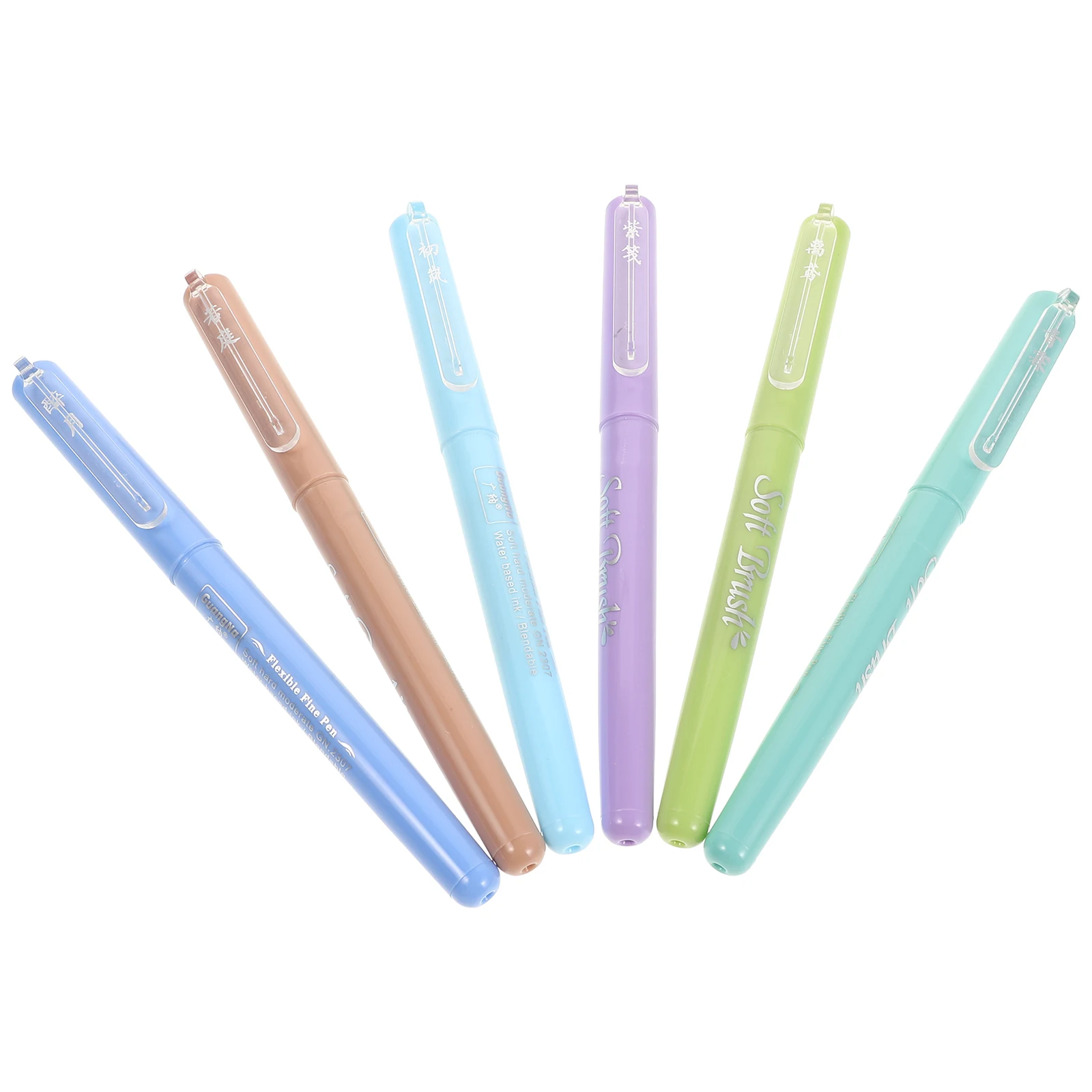 

6PCS Art Brush Calligraphy Set Watercolor Pens Students Beginners Soft Tip Graffiti H Lettering Painting Supplies Vibrant Colors