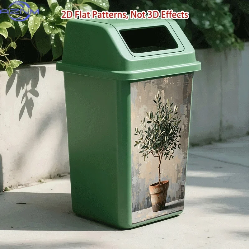 2D Flat Printing 1pc Trash Can Sticker