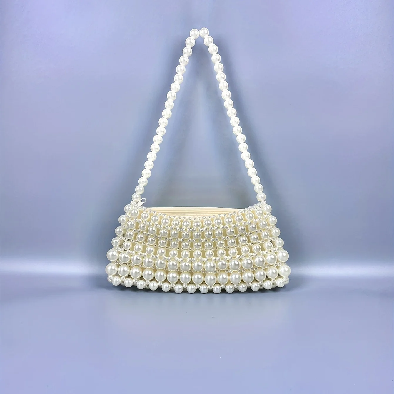 

Elegant Pearl Beaded Shoulder Bag, Fashion Underarm Evening Bag, Women's Handbag & Clutch Purse For Wedding Party Prom Cocktail