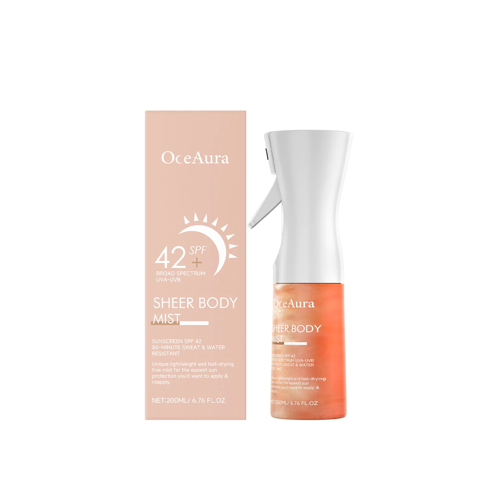 Sunscreen Spray Long Lasting Waterproof Sweatproof Oil Control Sun Protection Refreshing Non-Sticky Deep Moisturizing Body Care