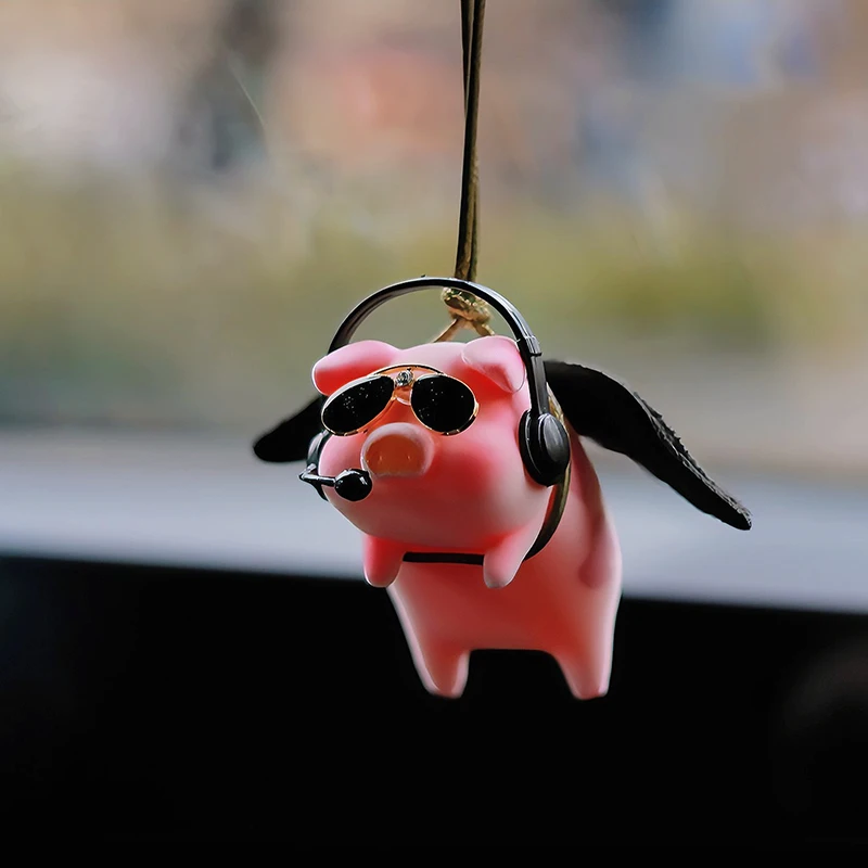 Décoration d'intérieur de voiture mignonne, overpilote drôle, rétroviseur automatique, pendentif pour cadeau, accessoires de décoration d'intérieur de voiture