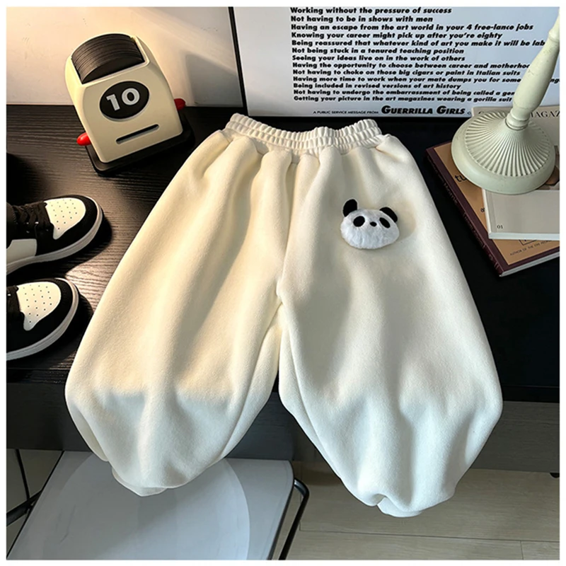 

18M-6T autumn winter children kids boys girls velvet thick warm pants