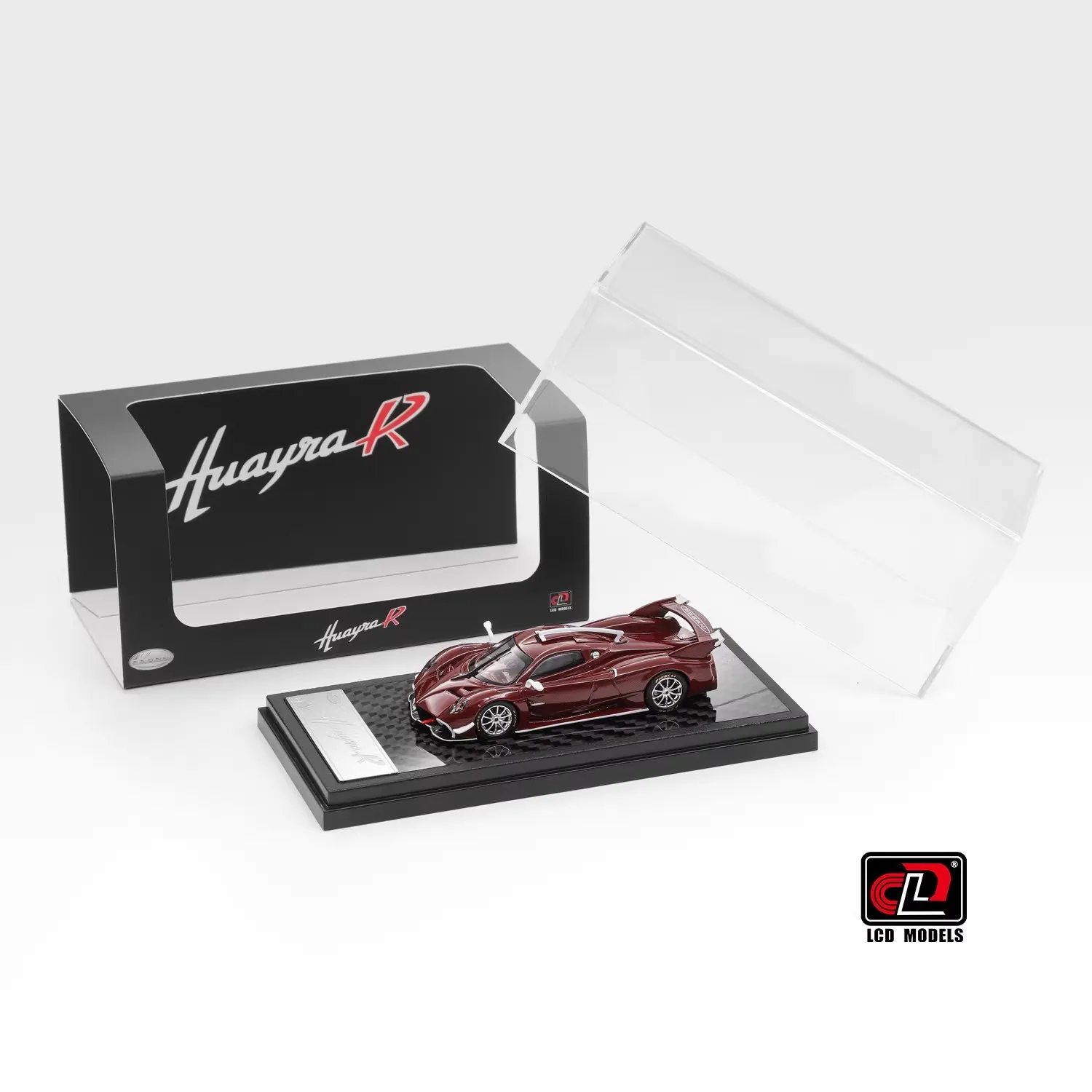 LCD 1：64 Mini Hyper Car Model Red Carbon Texture High Detail Static Alloy Diecast Collectible Ornament Gift for Collection Fans