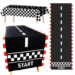 Racing Car Party e Running Floor Mat, Ground Table Runner, Black Race Track, Aniversário Infantil, Racing Car Party Decorações