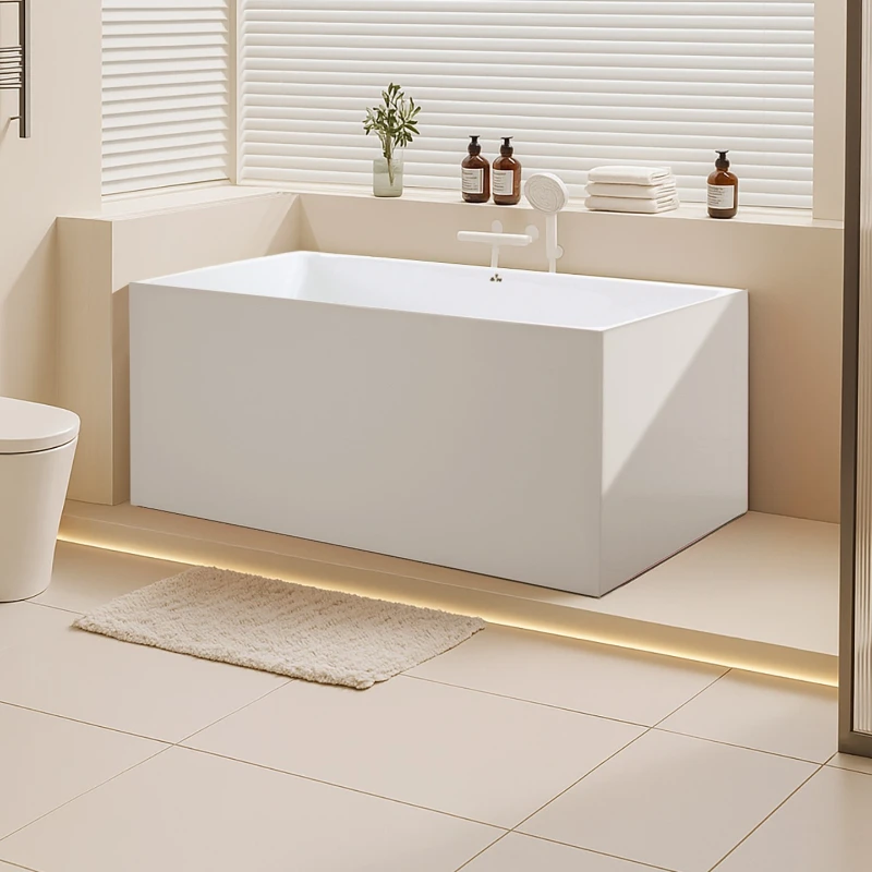 

Household small apartment deep soaking basin, independent adult square bathtub